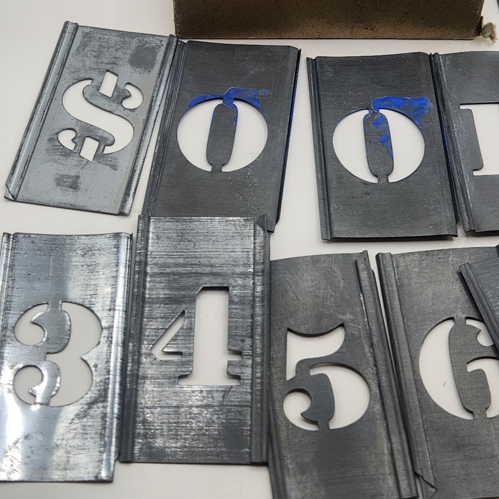 Vintage Reese Interlocking Adjustable Number Stencils 1"