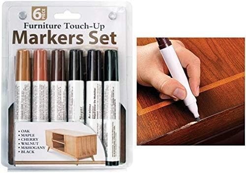6 Pc Furniture Touch Up Marker Pen Wood  Scratch Repair Filler Remover Fix