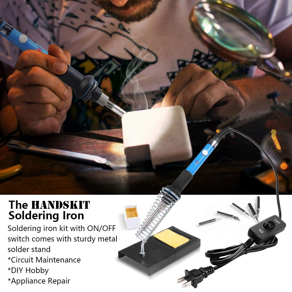 Soldering Iron, Iron Kit Electronics, 60W Adjustable Temperature Si