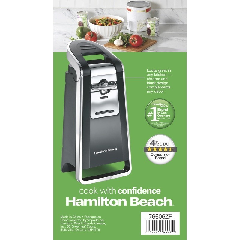 Automatic Electric Can Opener One Hand Smooth Touch Cuts Sides No Sharp Edges US