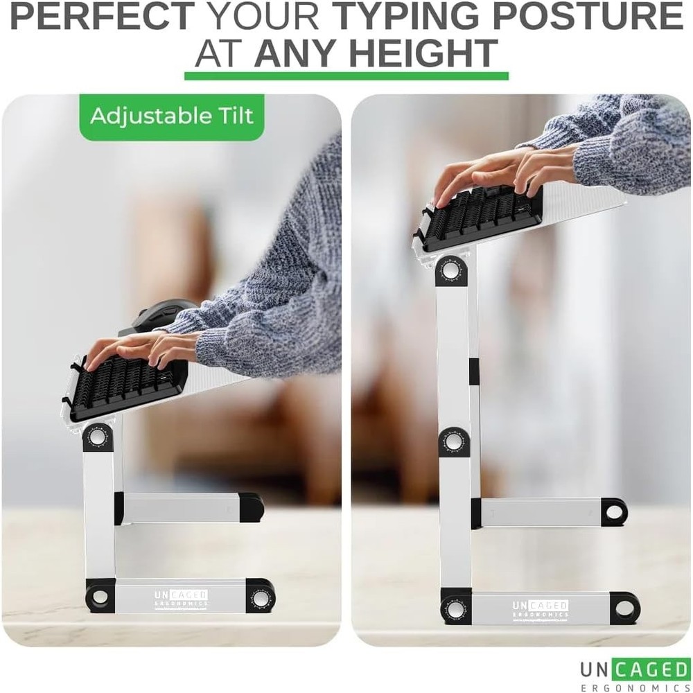 Adjustable Keyboard Tray, Silver, Ergonomic, Wrist Rest