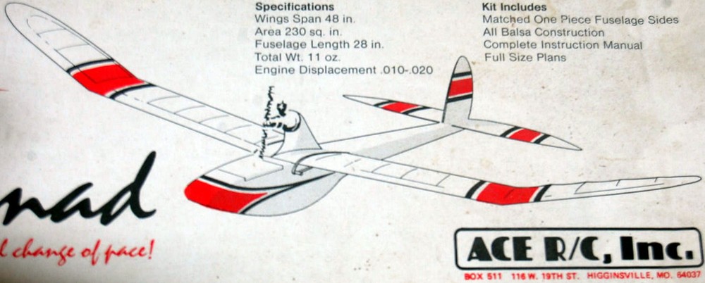 NOMAD PLAN + CONSTRUCTION ARTICLE to Build a 48" Power Pod RC Model Sailplane