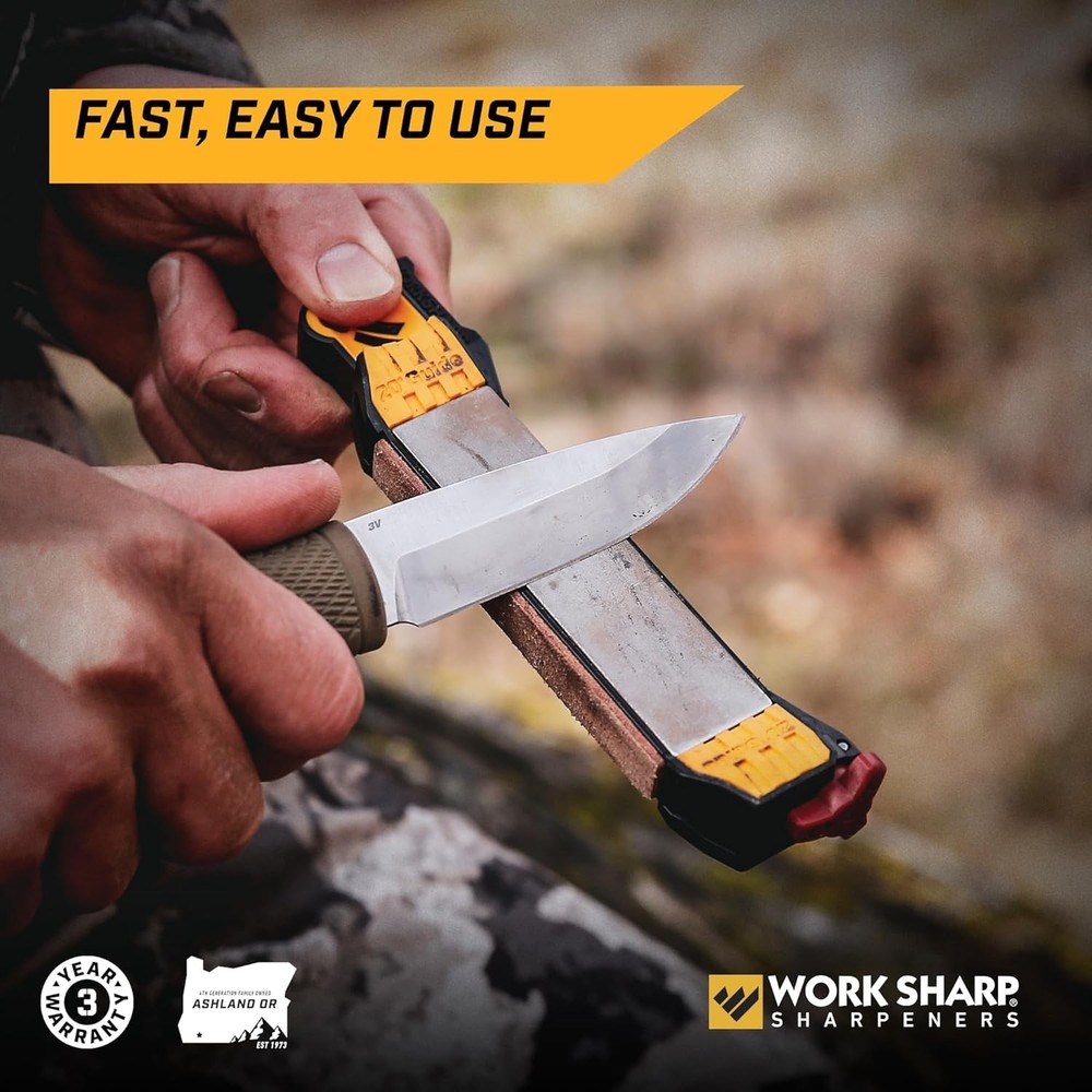 Guided Field Knife Sharpener - Compact Travel Tool with Diamond & Ceramic Finish