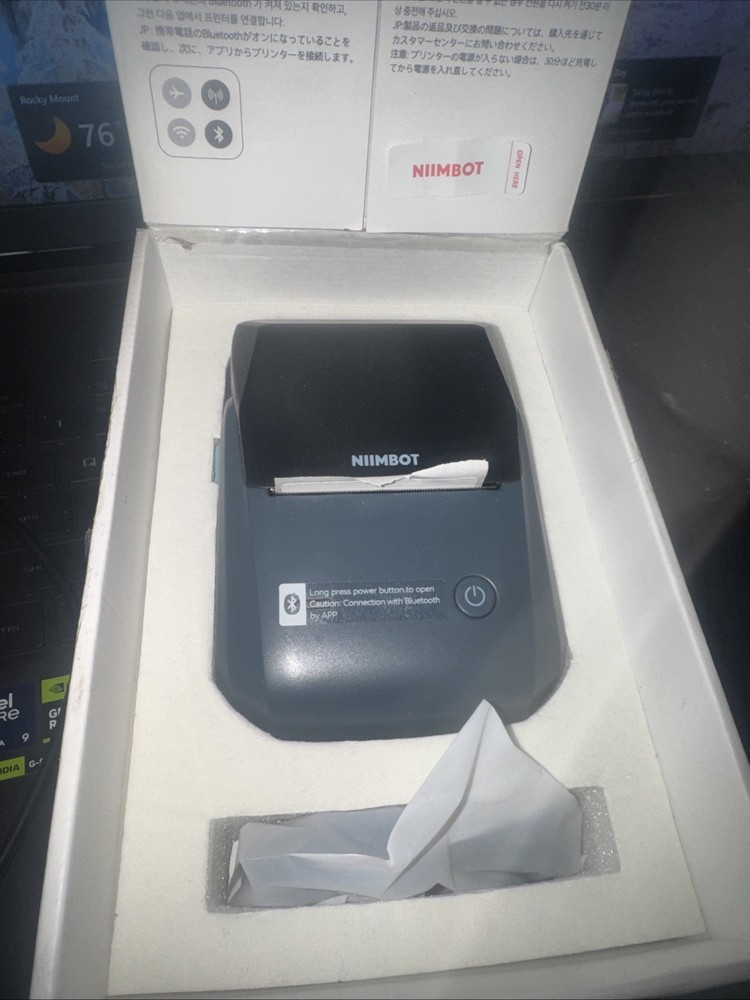 NIIMBOT B1 Label Maker Bluetooth Portable Thermal Inkless Printer 2” Some Tape