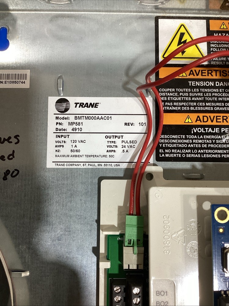 Trane Programming Tracer MP581 Controller BMTM000AAC01 Rev. 101 Used