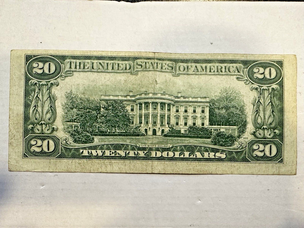 $20 dollar bill 1950 miscut error/ Misprint star note circulated good condition