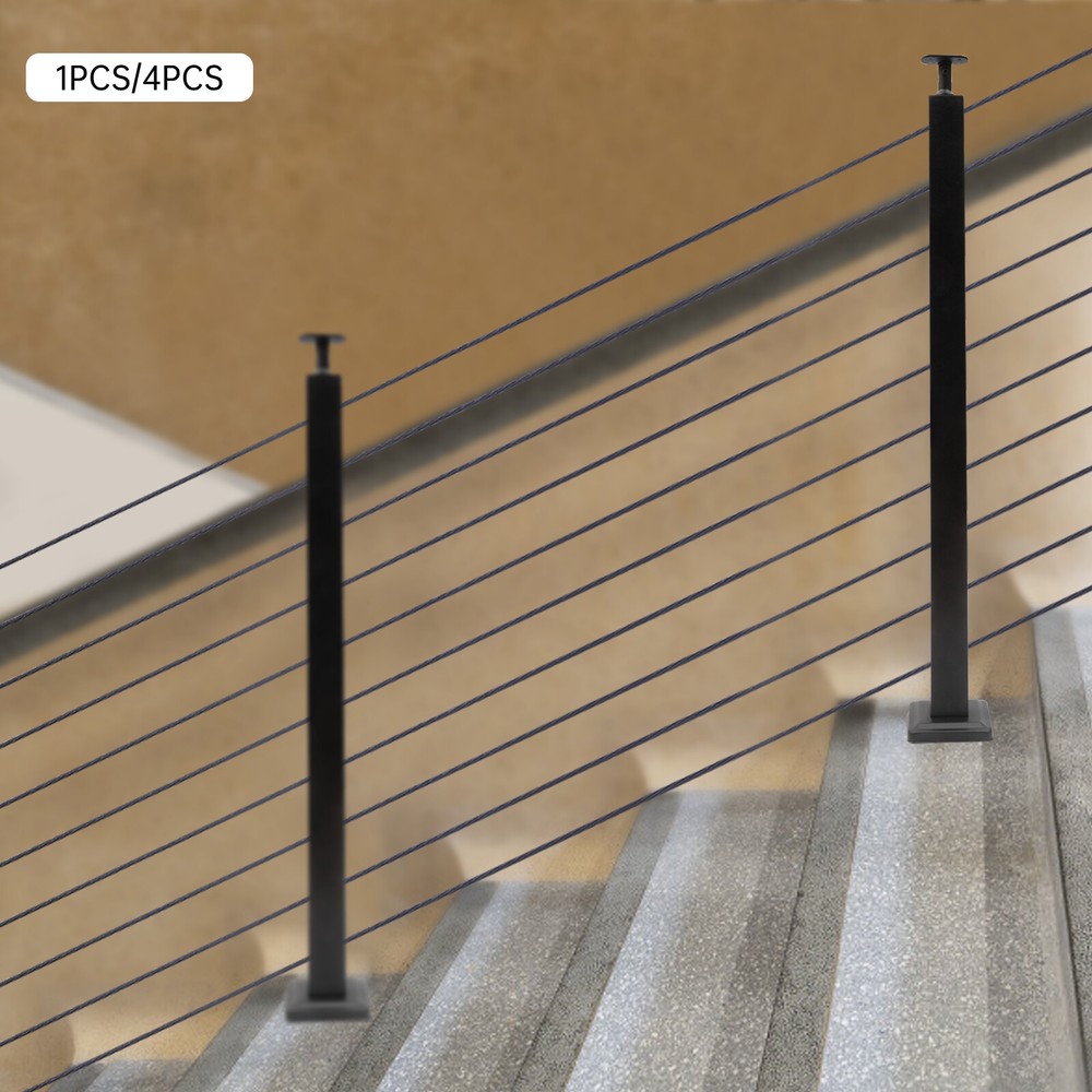 4 Pack Drilling Angle 30° Level Drilled Cable Railing Posts 36"x2"x2" Adjustable