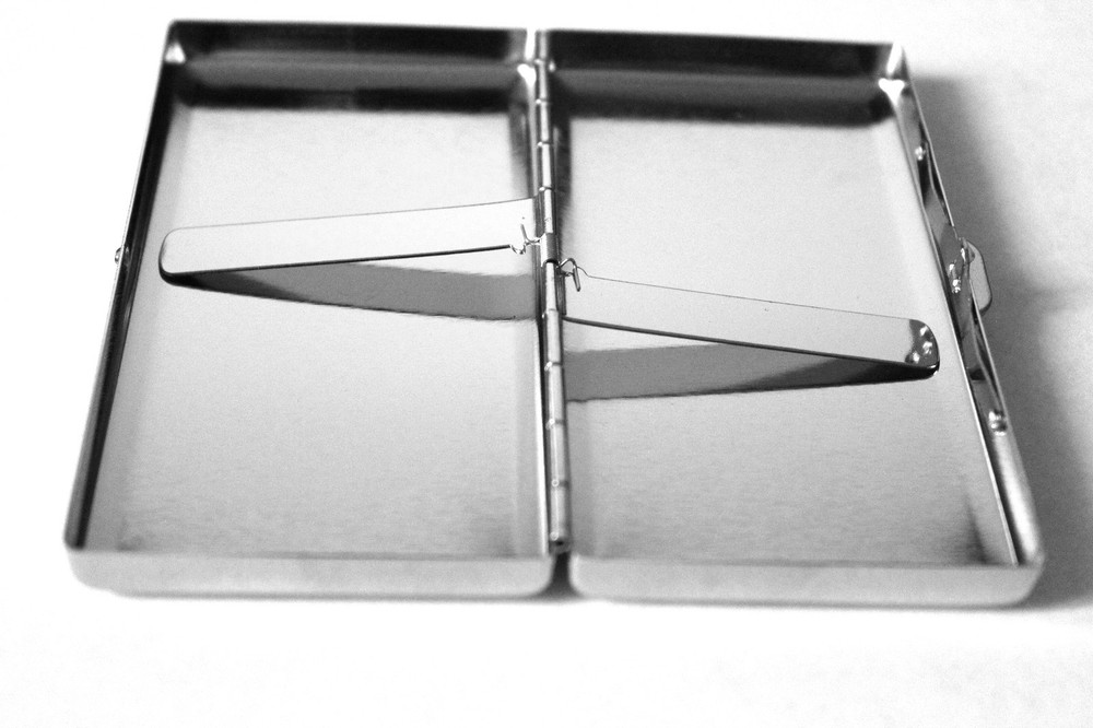 Victorian Style Cigarette Case Double Sided King & 100s Plain Pattern 4x2inch