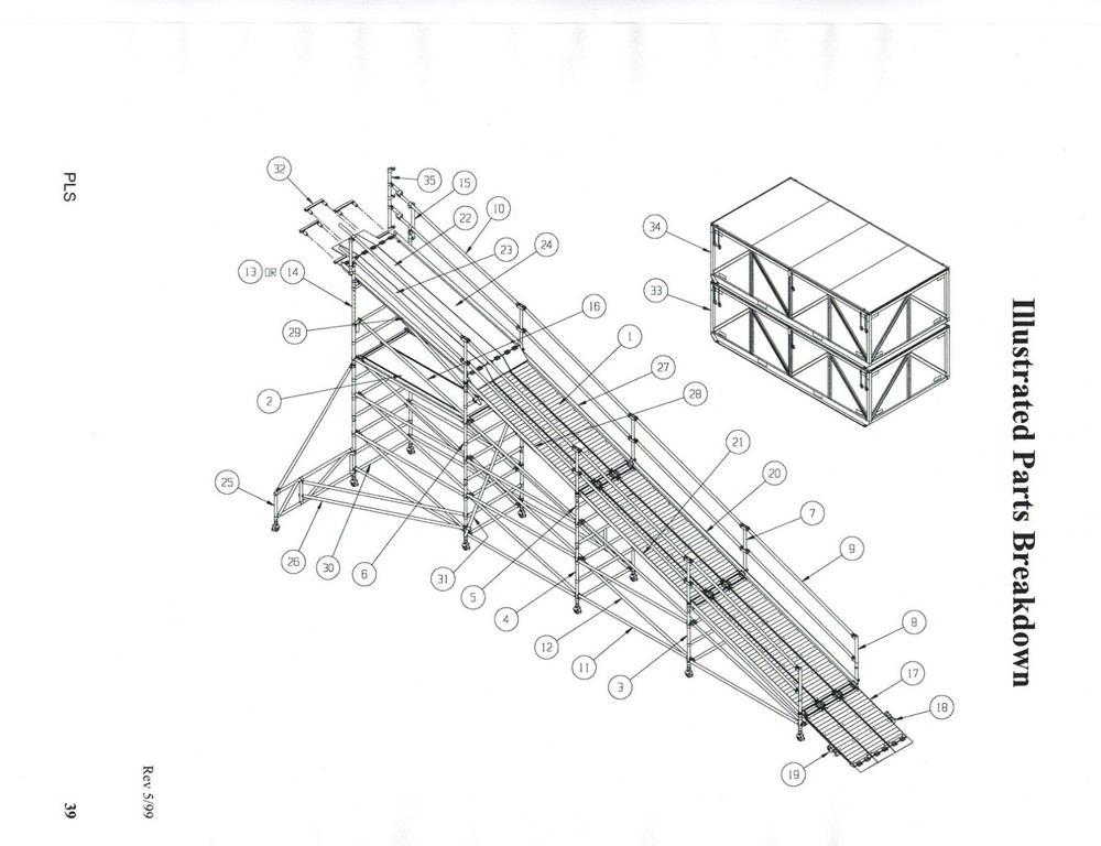 Aluminum Scaffolding Ramp with storage Boxes