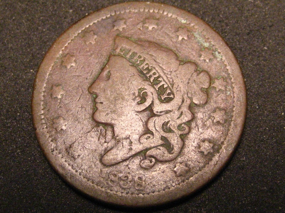 1838 Coronet Head Large Cent