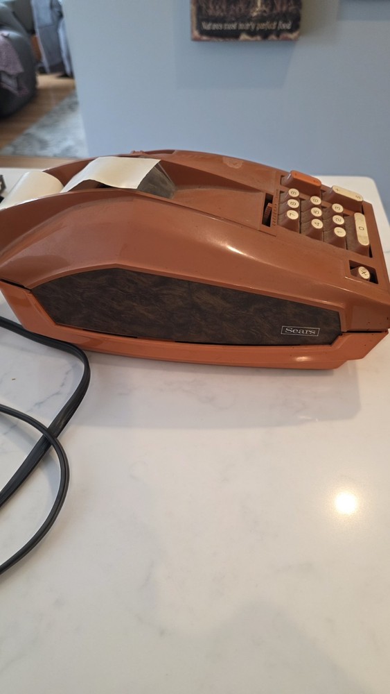 Vintage Sears Adding Machine Model 888.58801 Burnt Orange