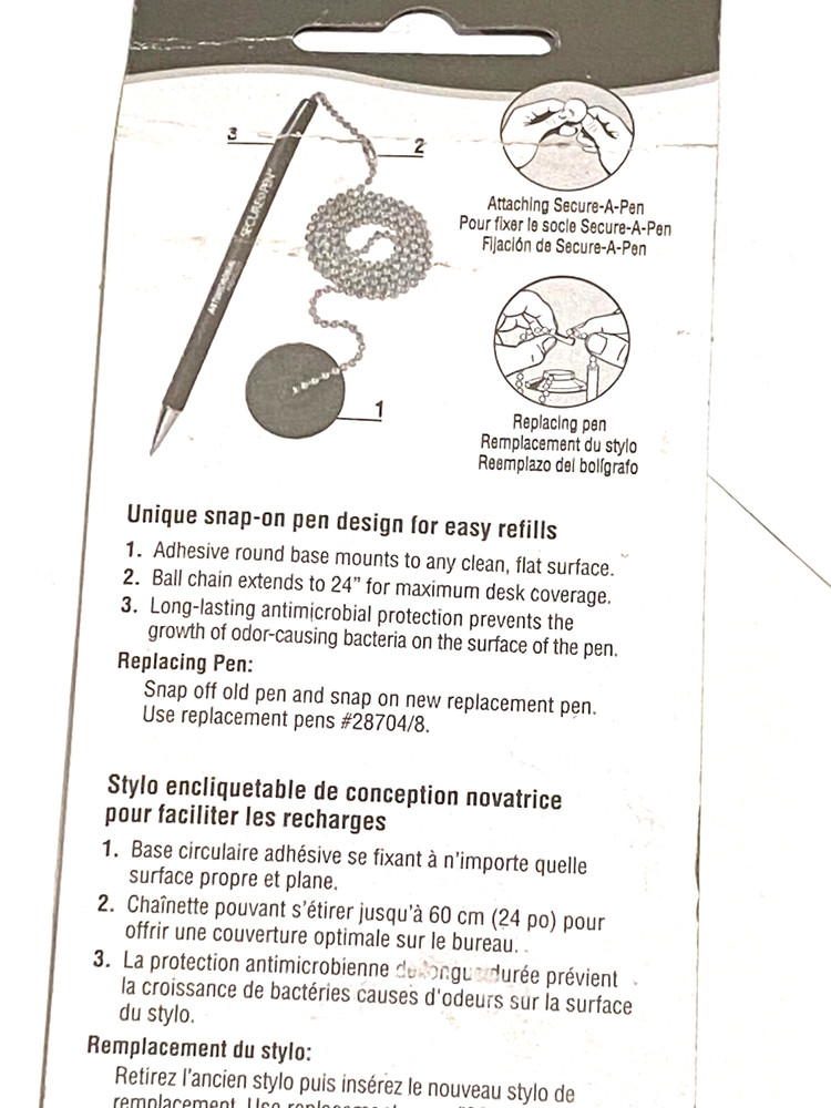 MMF Industries Secure-A-Pen Antimicrobial Protected 28908 medium point NEW