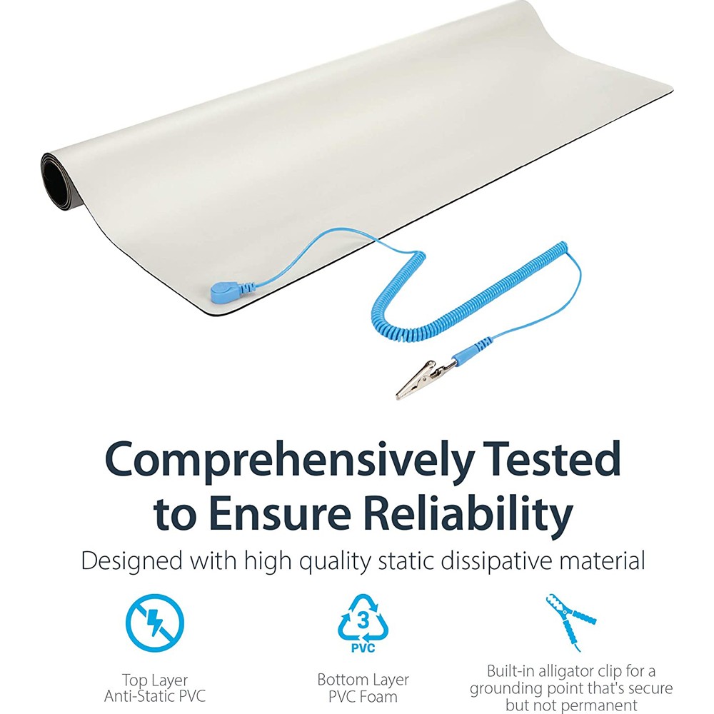 Startech Desktop AntiStatic Computer Mat Desk Accessory - White