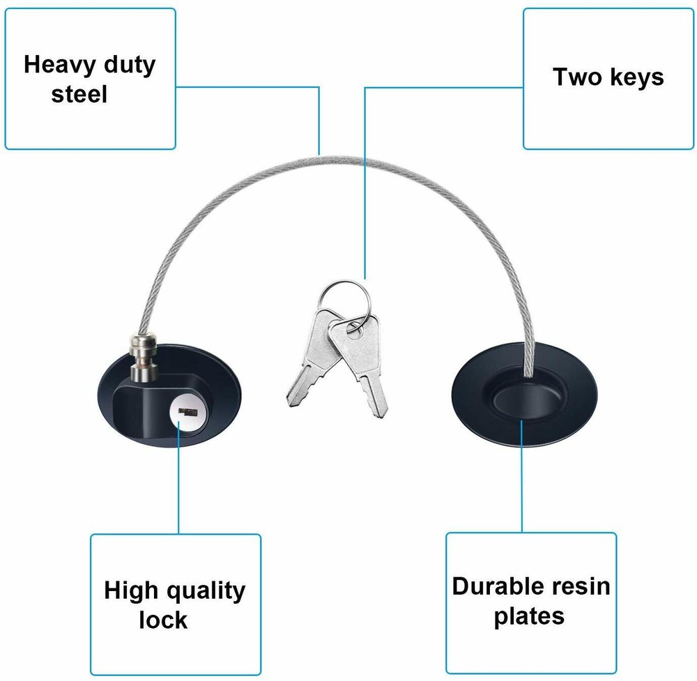 Small Mini Lock With Key for Refrigerator Fridge For Double Door