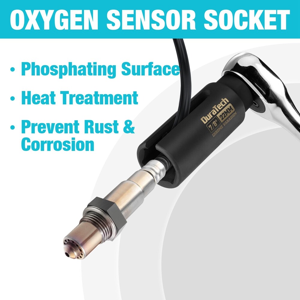 DURATECH O2 Oxygen Sensor Socket 3/8" Drive 7/8" 22mm Oxygen Sensor Remover Tool
