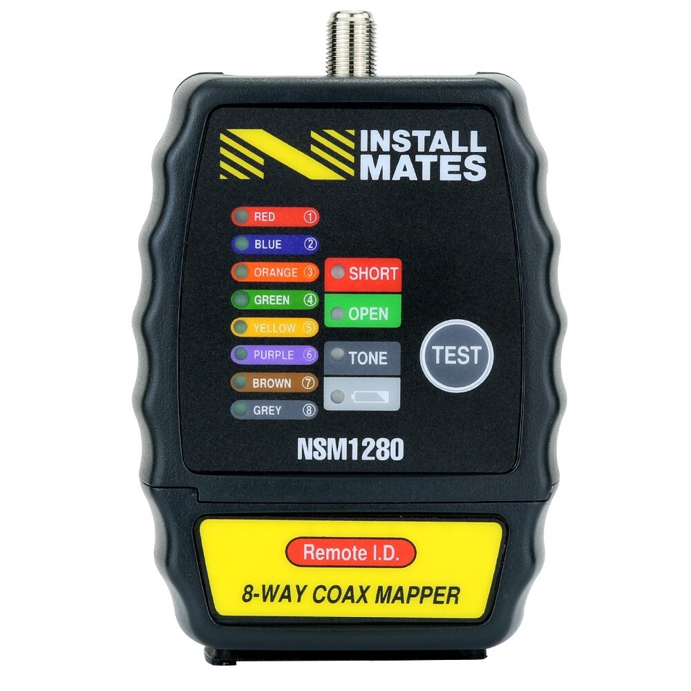 InstallMates™ 8-Way Coax Mapper (Color-Coded Indicators and Mesh Storage Case)