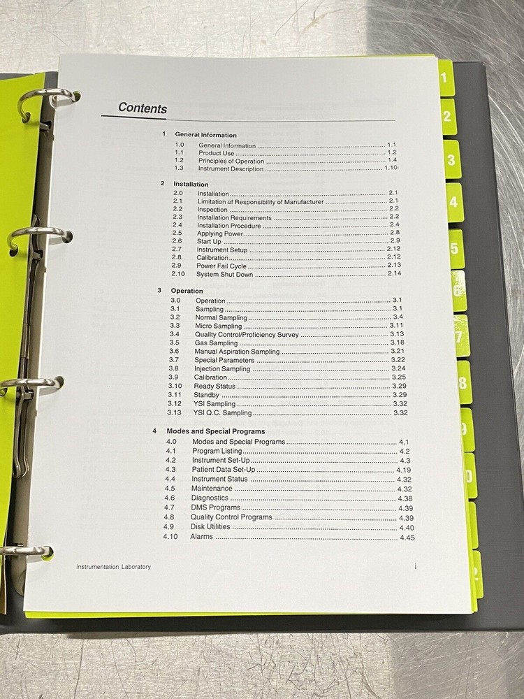Instrumentation Lab Synthesis 15 Blood Gas Analyzer - Users Guide / Instruction