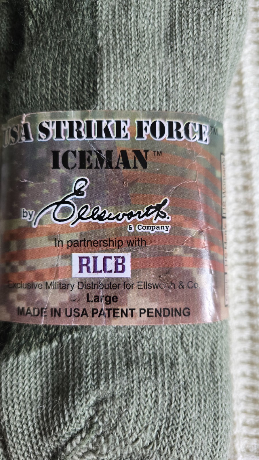 2 Pair USA STRIKE FORCE ICEMAN Men Large 9-12 Military Boot Socks Merino Alpaca