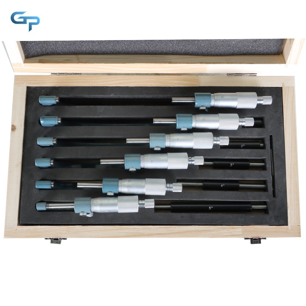 0-6" SOLID METAL FRAME MICROMETER SET 0.0001" Premium Precision