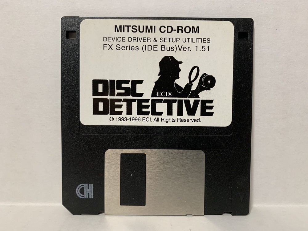"Disc Detective" Mitsumi CD-ROM Device Driver & Setup Utilities Floppy Disc 1996