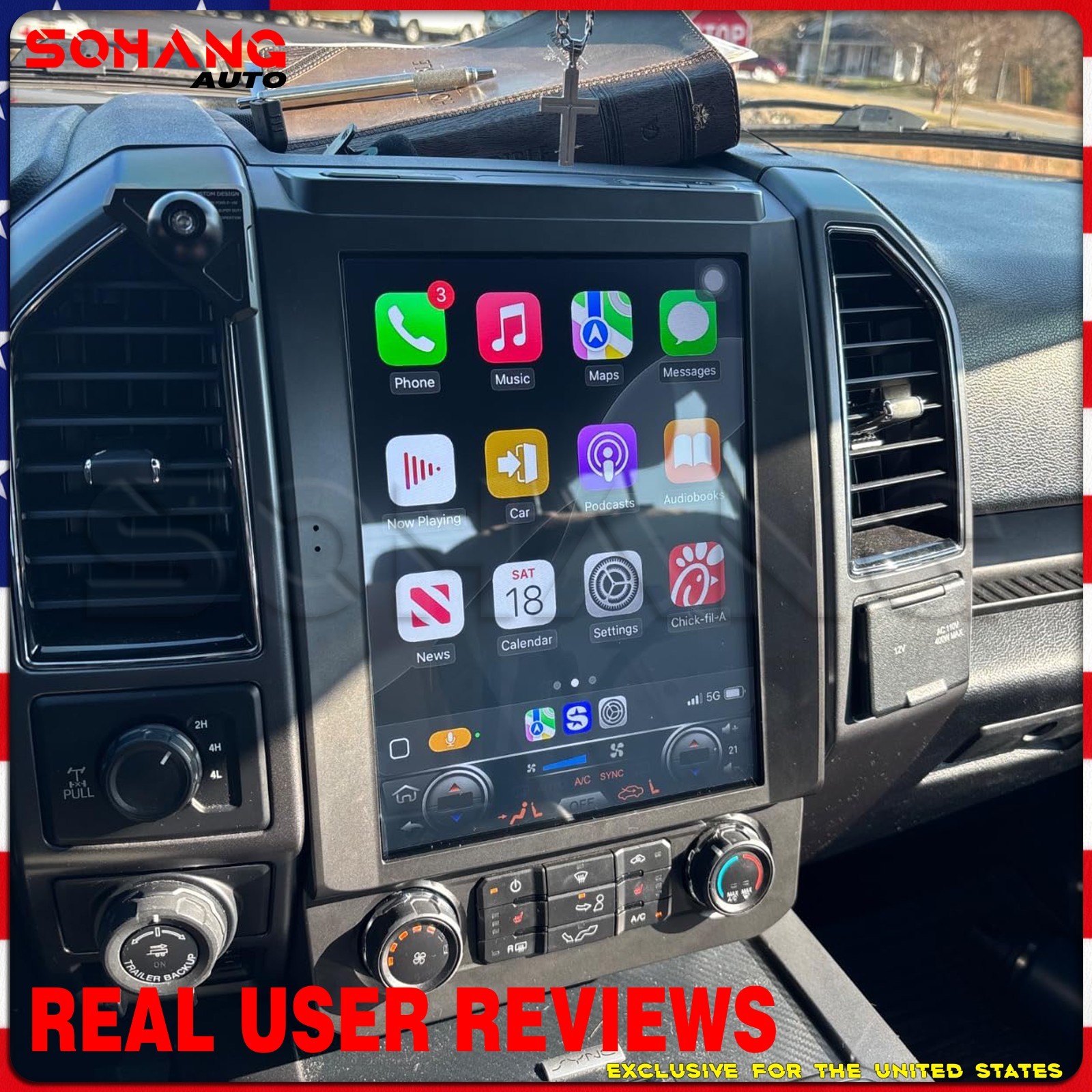SoHang | 12.1" for Ford F150 F250 F350 Car Radio 2015-2021 Tesla Style Carplay