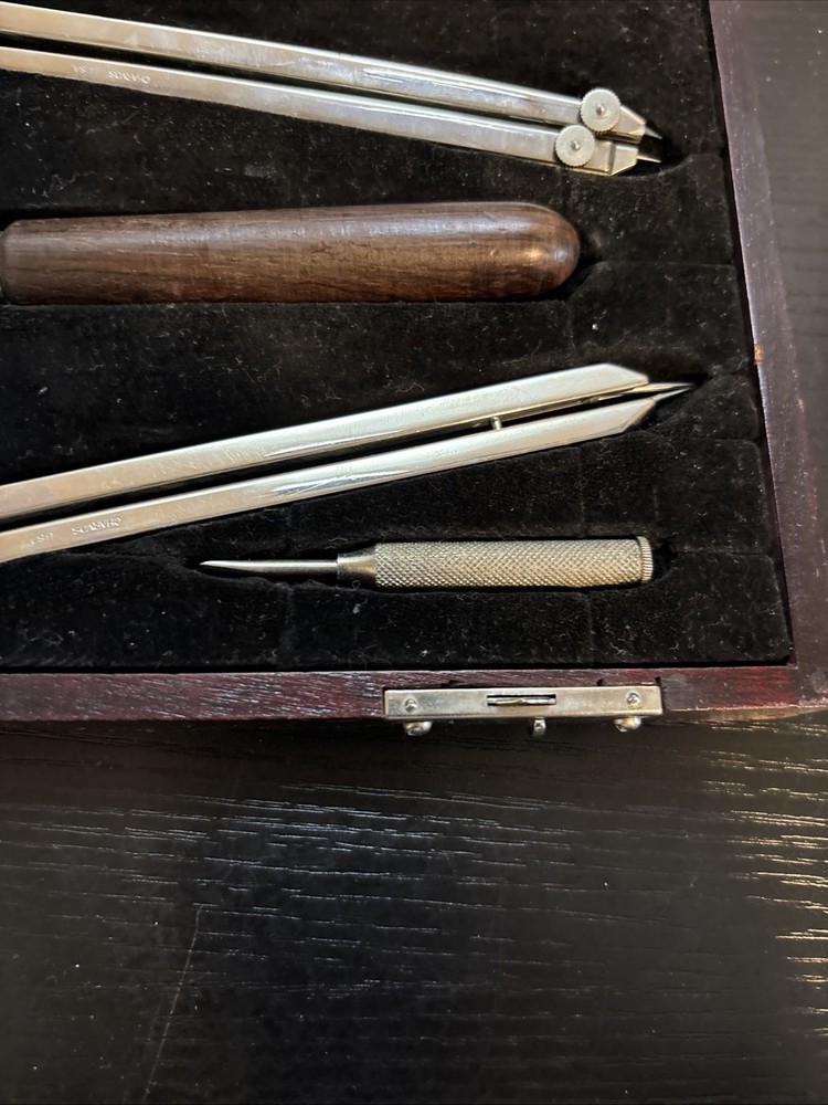 U.S. Navy vintage Charvoz drafting map tools set