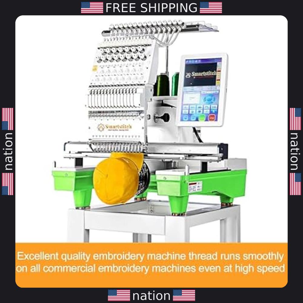 New Brothread 5000M Huge White Polyester Embroidery Thread 40WT for Machines