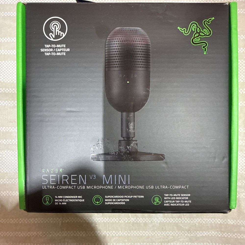 Razor Siren V3 Mini Ultra Compact USB Microphone  OPEN BOX Missing USB Dongle