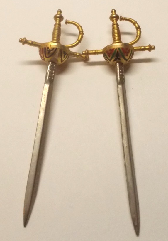 Vintage Toledo 6 Spanish Sword Cocktail Skewers Missing 2