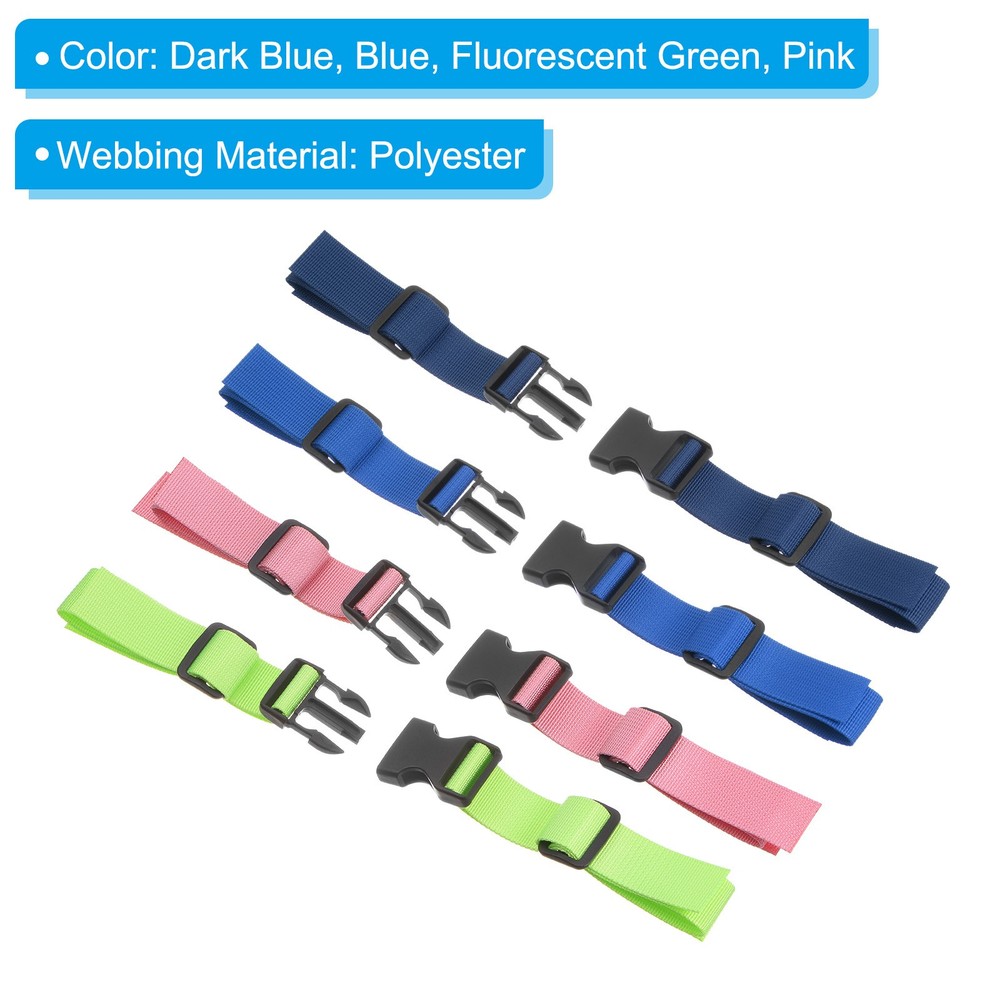 Backpack Chest Strap Set, 4 Pcs Strap with Quick-Release Buckle, Multicolored