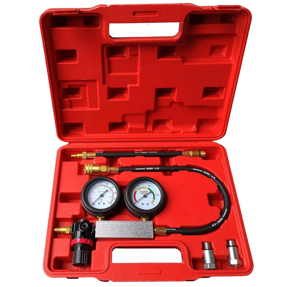 Engine Compression Tester Gauges Set - Tu-21 Leak Down and Diagnostics Tool