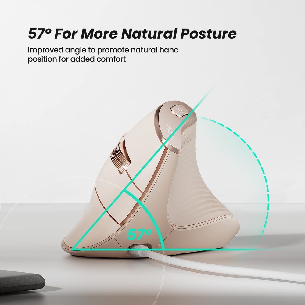 M504 Wired Vertical Mouse, USB Ergonomic Optical Mouse with 4 Adjustable DPI,...