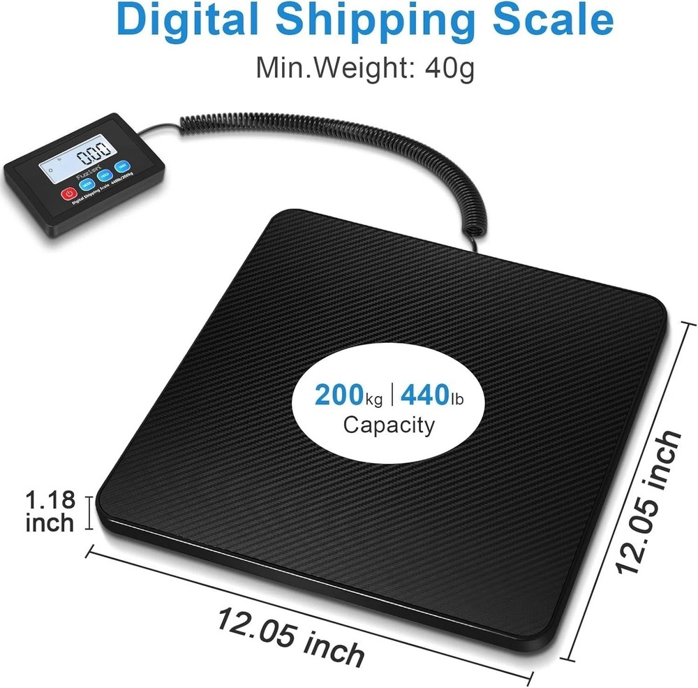 High Accuracy 440LB Digital Shipping Scale with 10g Precision - Tare Function