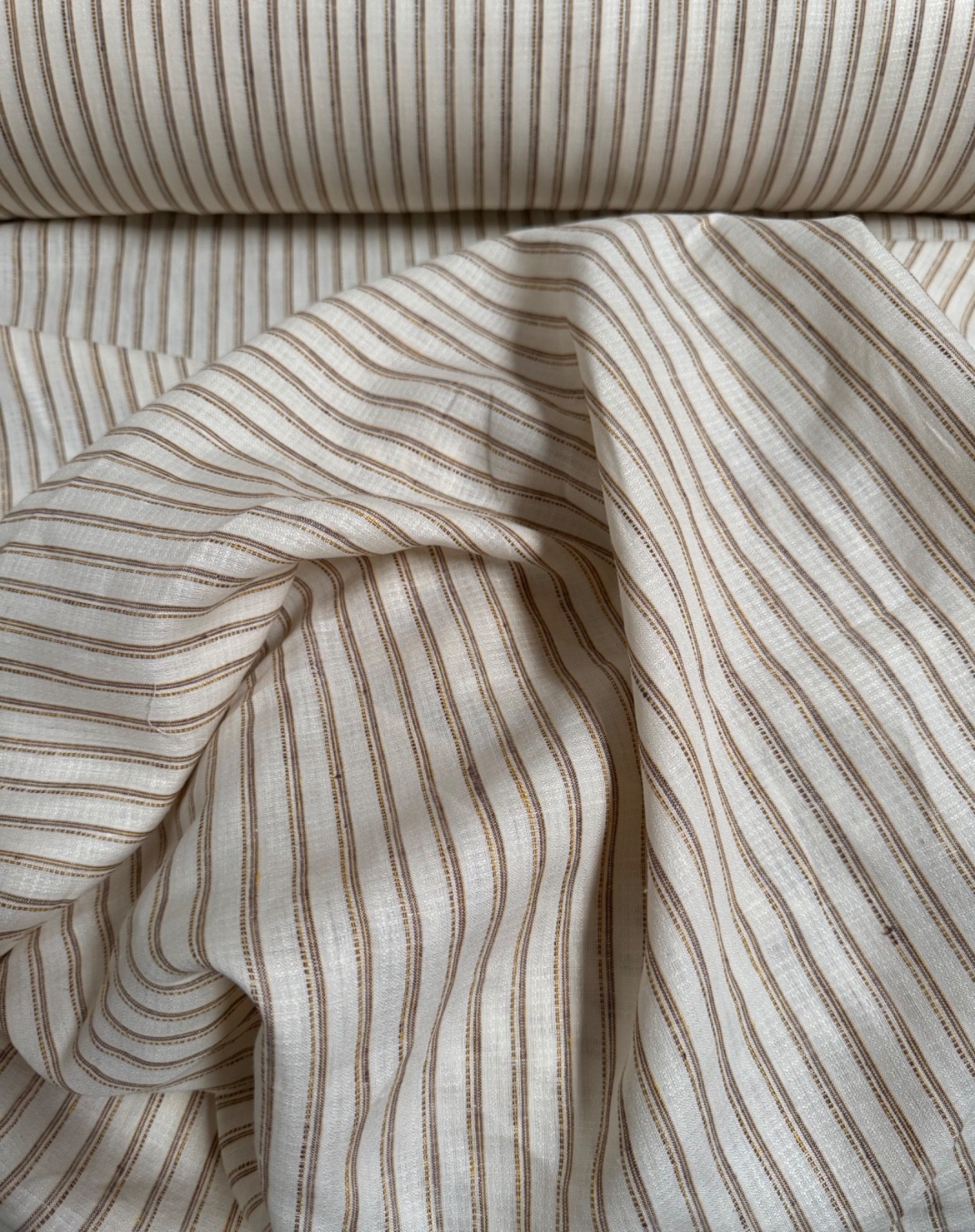 100% Flax Linen Fabric Yarn Dyed Dobby Stripes Muti-Soft Colors 58" Wide BTY