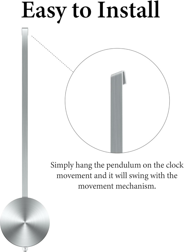 Nihome Quartz Wall Clock Pendulum Replacement Aluminum Traditional Mechanical