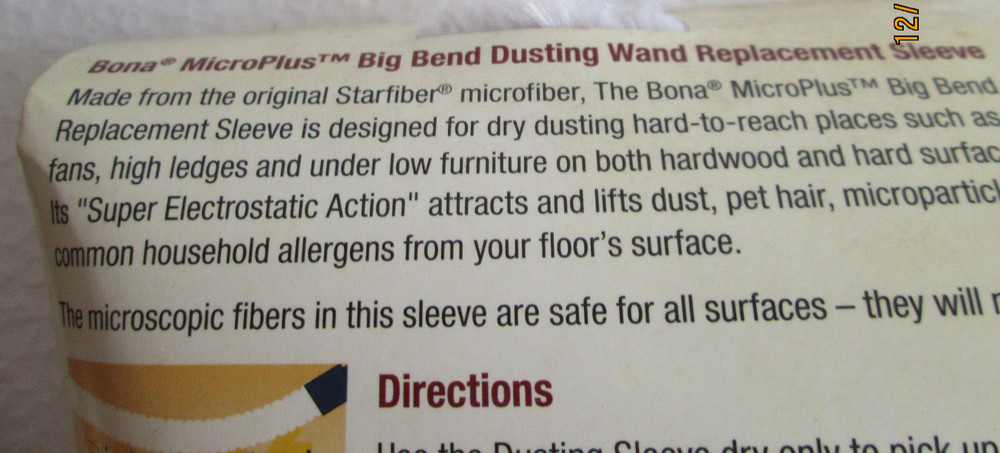 2 Bona Microplus Big Bend Cleaning Wand Replacement Sleeve