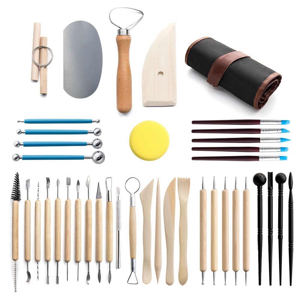 Clay Tools 40PCS Pottery Tools Clay Sculpting Tools Polymer Clay Tools Kit Ce...