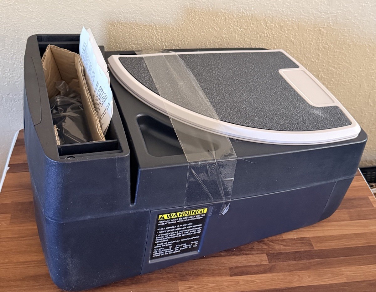 AUTOEXEC CAR DESK WITH EXTENDABLE WRITING SURFACE AND SUPPLY ORGANIZER