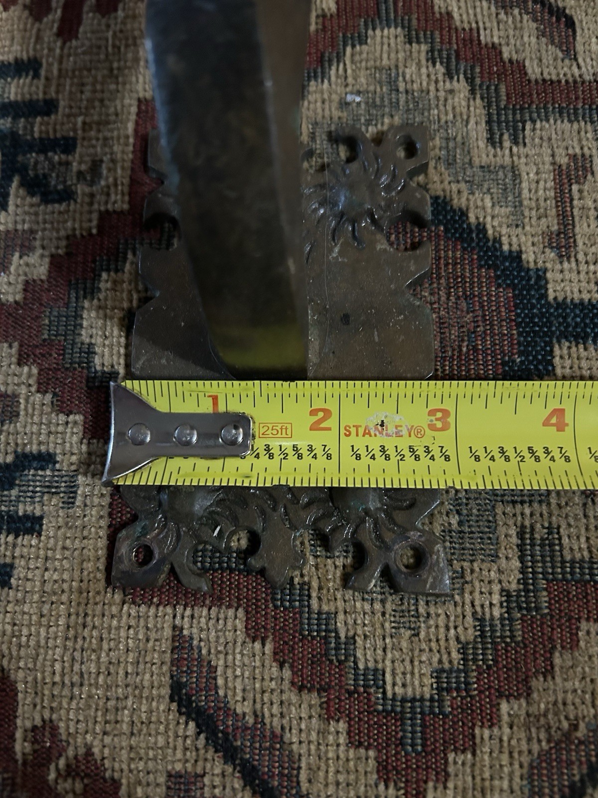 Antique Brass Door Pull With Hole For Knob