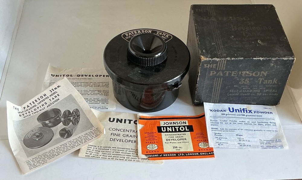 VintagPatterson Developing Tank - 35mm Good Condition in box with manual
