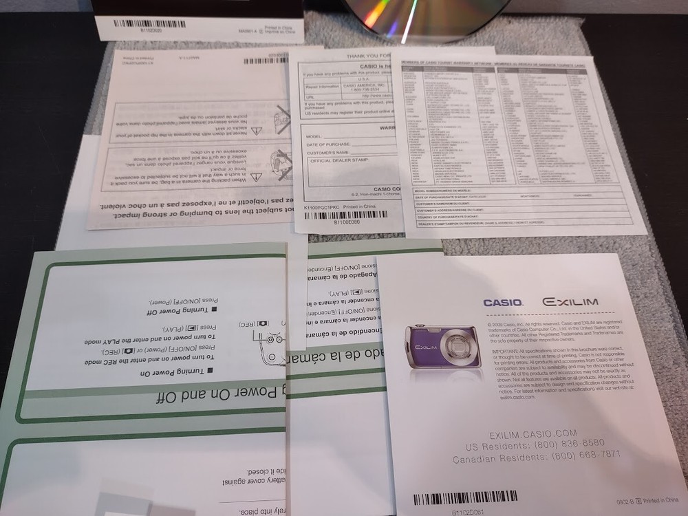 Casio Digital Camera Software CD Disc Windows W/ EX-S5 Guide, EXILIM Manual Docs