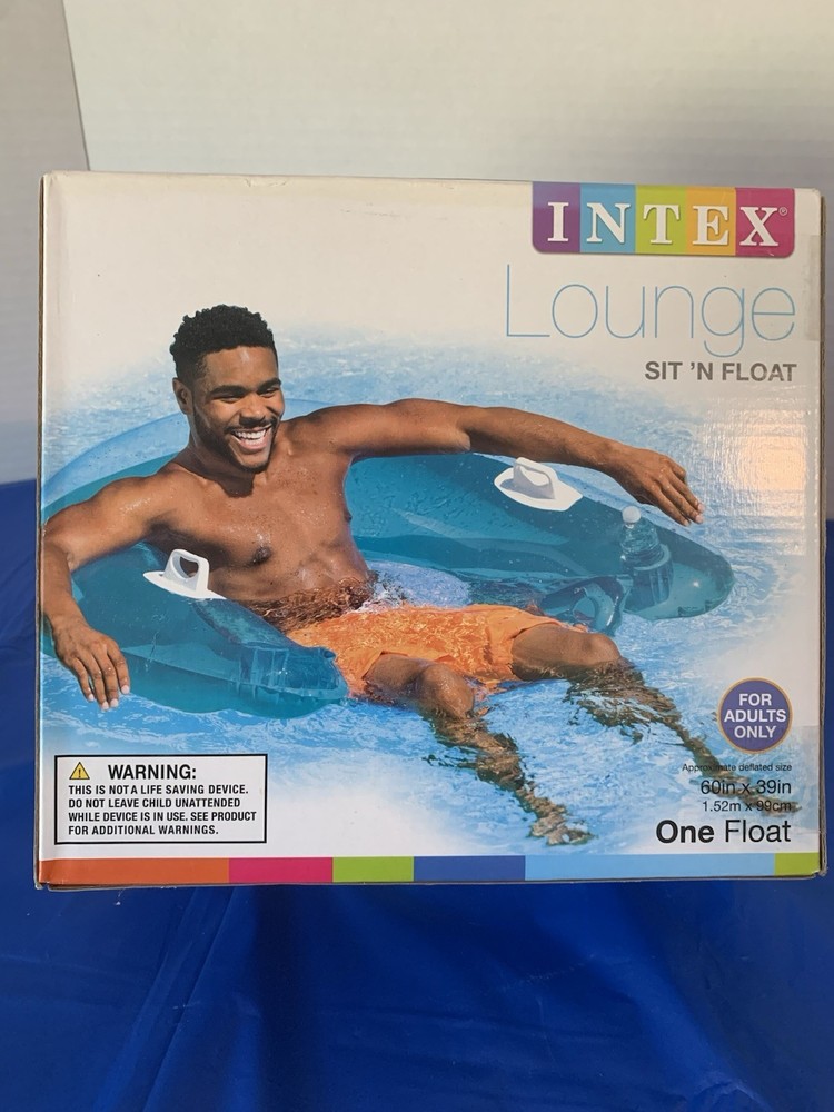Intex Inflatable Pool Lounge With 2 Built-in Cup Holders Sit-n-Float