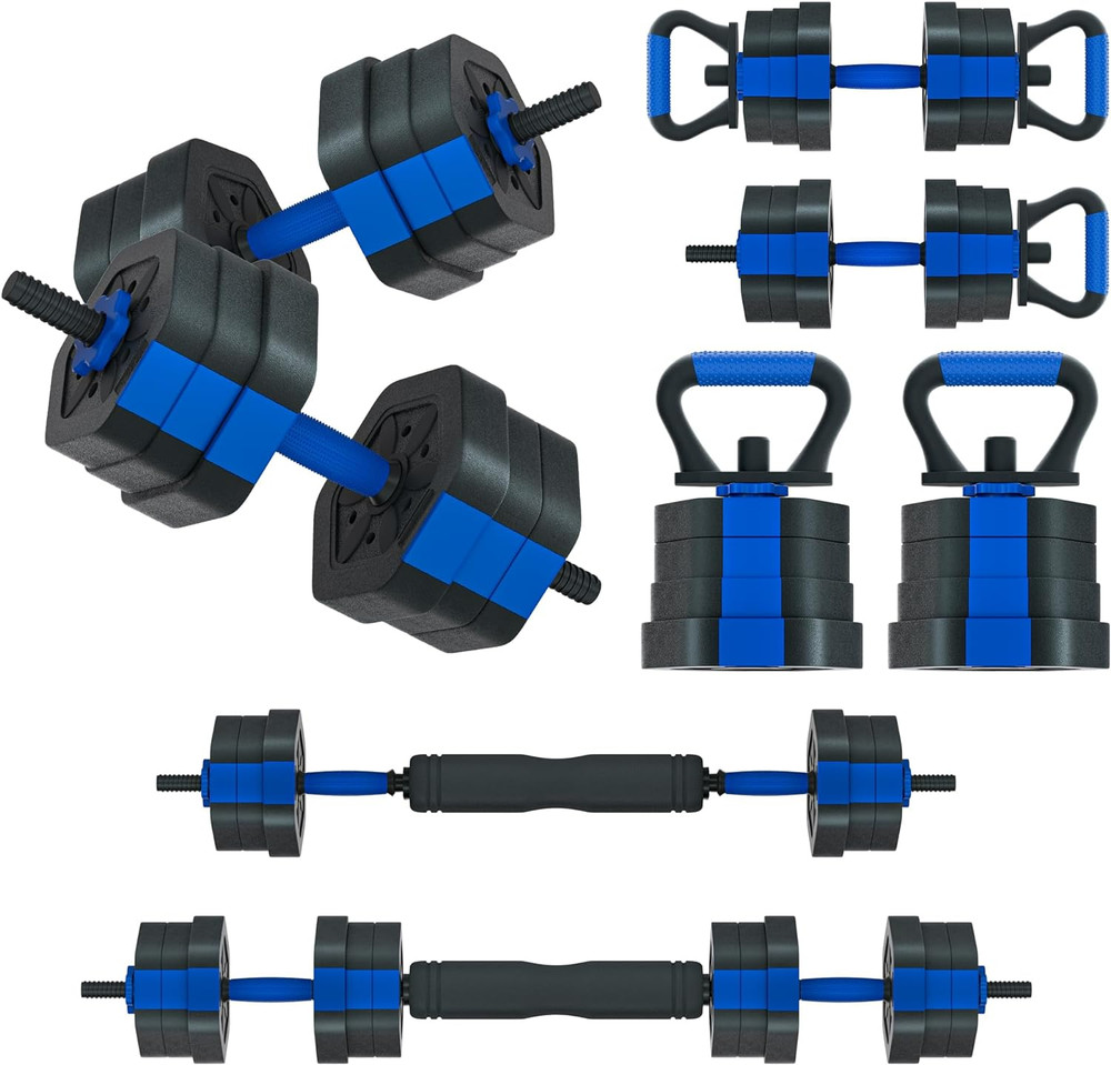 Dumbbell Sets Adjustable Weights, Free Weights with Connector, Non-Rolling Adjus