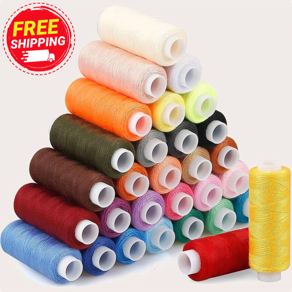 10X Assorted Colorful Polyester Sewing Thread Spools Multipurpose Sewing Thread