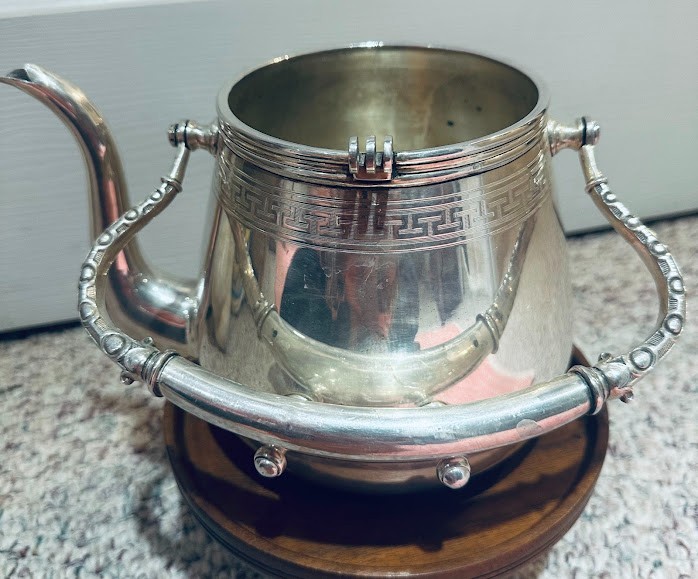 Henniger Antique Silver Plated Tilting Teapot