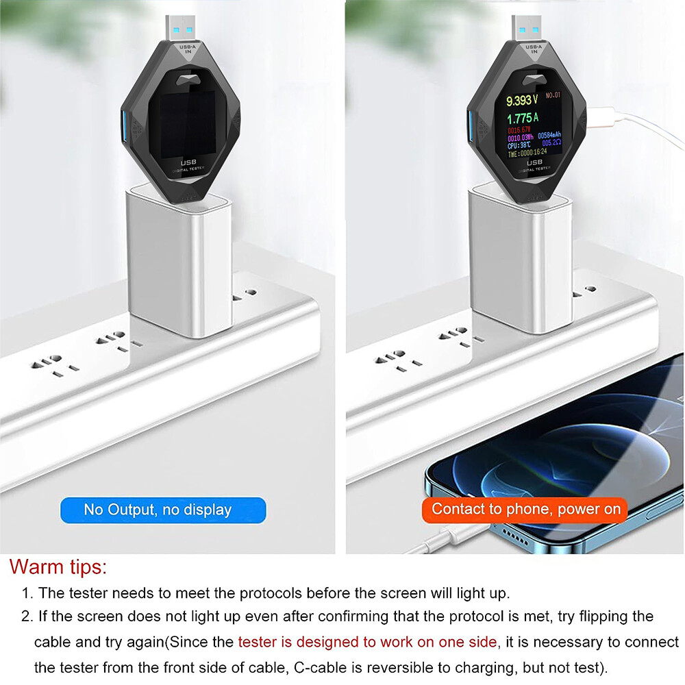 USB Type-C Digital Voltmeter Current Power Meter Multimeter DC 3.6-32V 0.1-8A