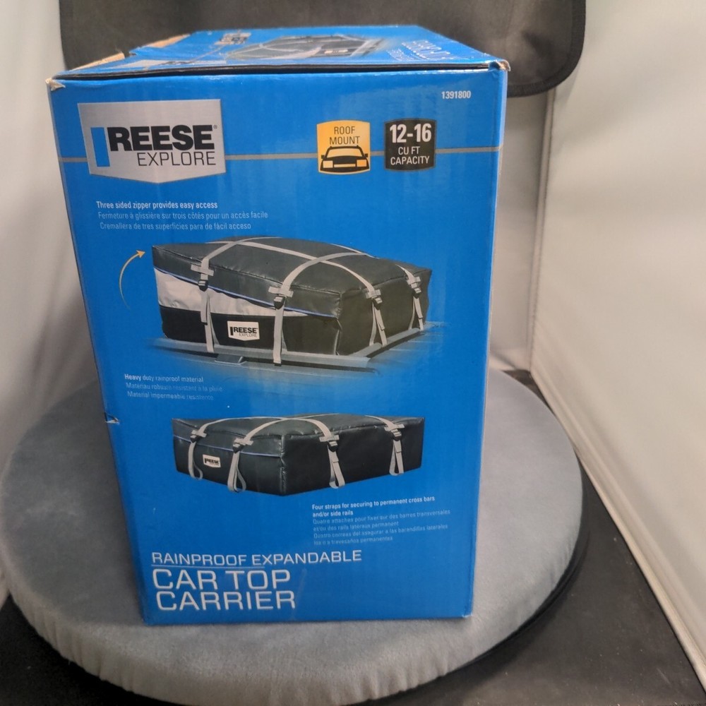 REESE Explore Rainproof Expandable Rooftop Cargo Bag 12-16 CU FT Capacity