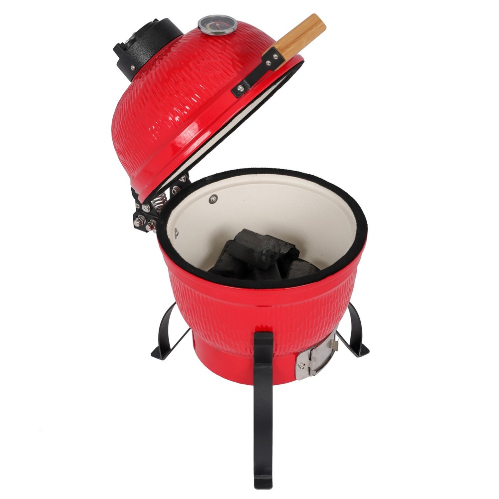13in Round Ceramic Charcoal Grill Orange
