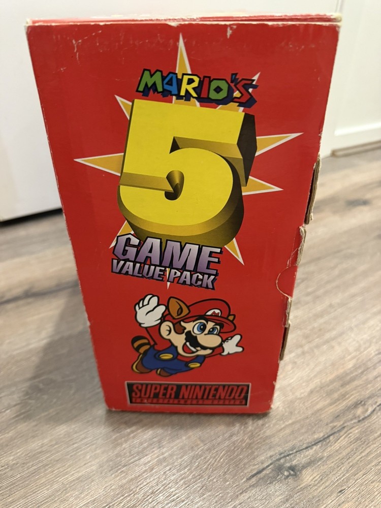Super Nintendo console boxed - Marios 5 game value pack PAL