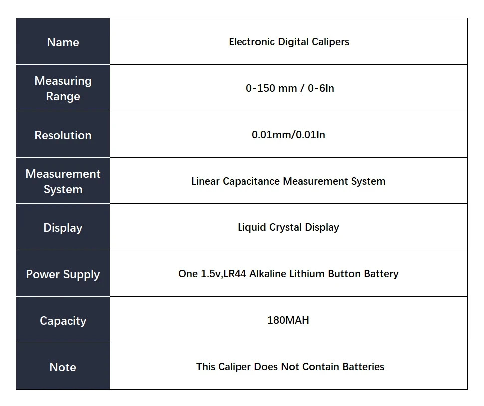 Digital Caliper Electronic Plastic Calipers Vernier Measuring Tools with LED